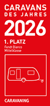 Caravans des Jahres 2026 – 1. Platz Fendt-Caravan BIANCO (Mittelklasse)